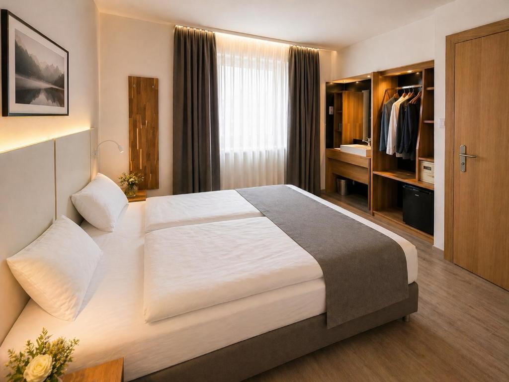 Courtyard-facing double room